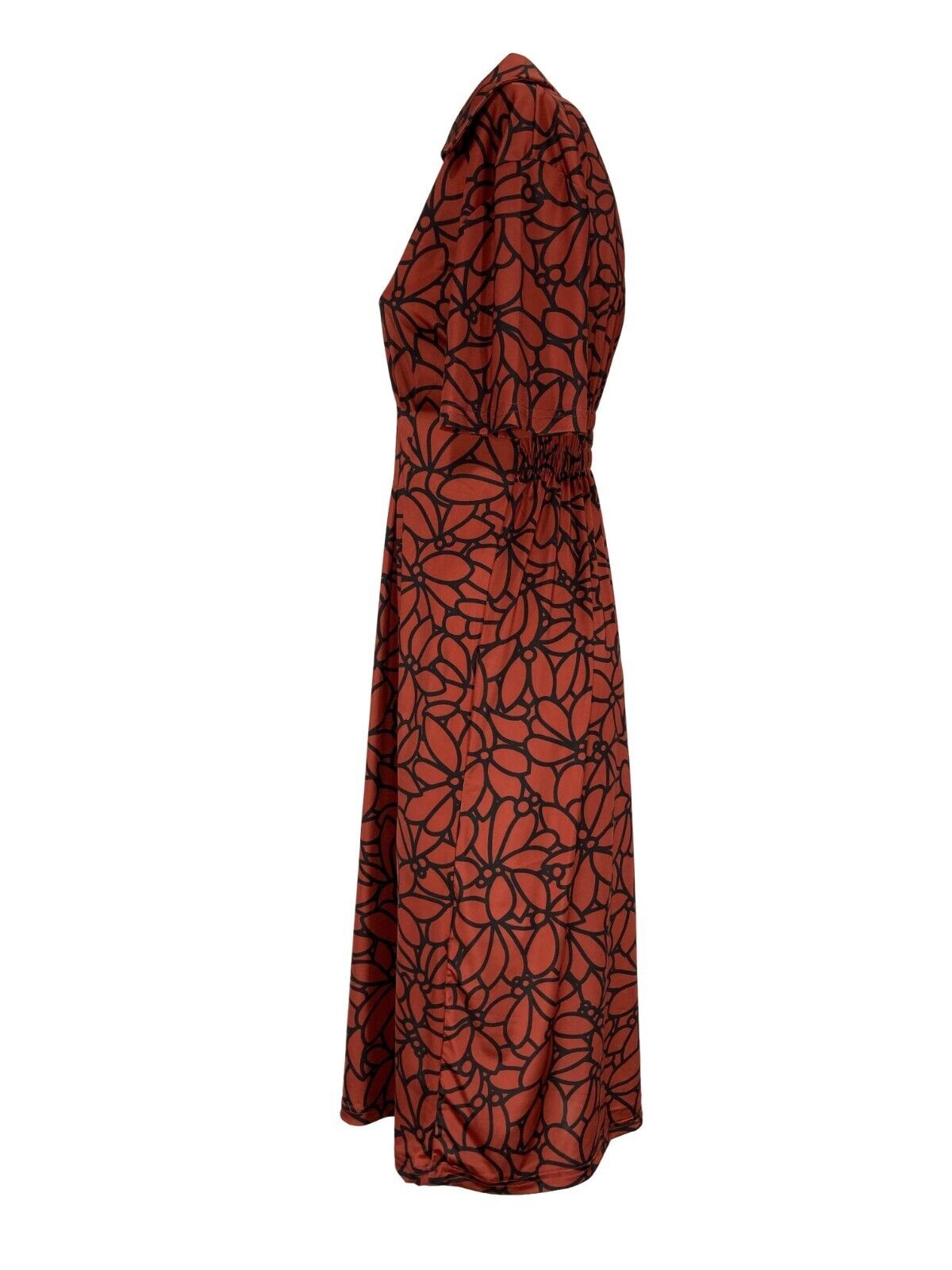 FEELING by JUSTMINE abito donna svasato rust/black art E27346000 LIBERTY  MADE IN ITALY