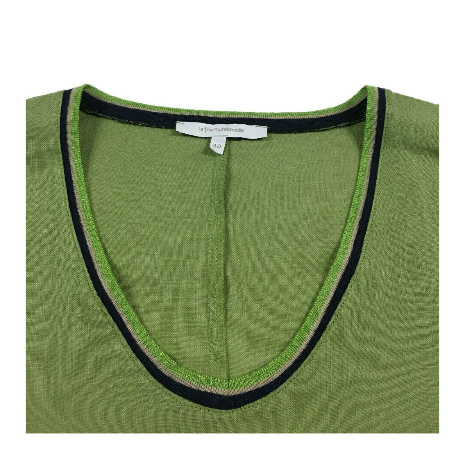 LA FEE MARABOUTEE Abito donna senza manica mod FC3347 100% lino MADE IN ITALY