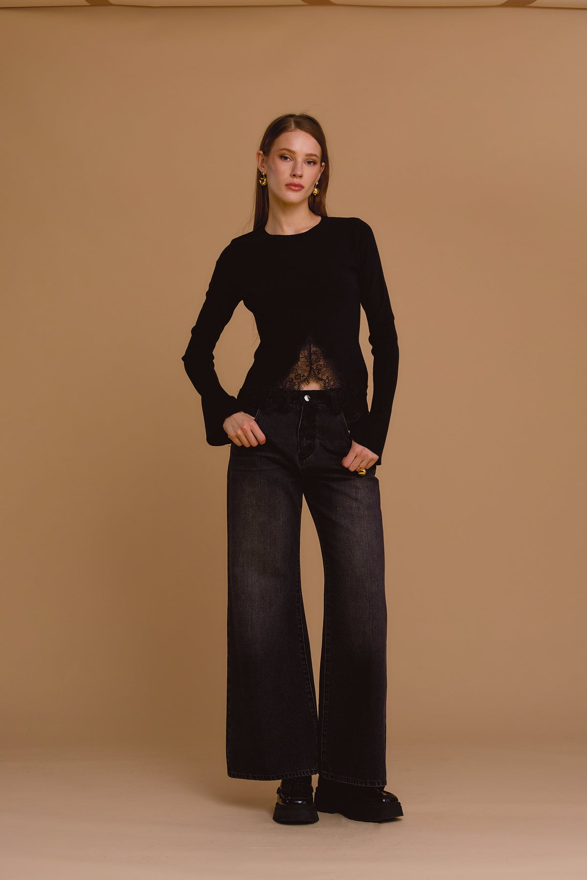 NOSECRETS maglia a maniche lunghe dal taglio aderente colore eclisse (nero)