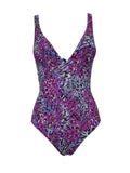 BEACH BRASIL costume donna intero fantasia fuxia 43-6316 MADE IN ITALY