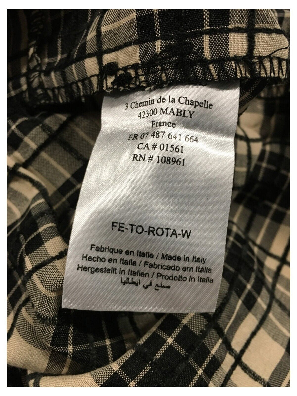 LA FEE MARABOUTEE blusa donna quadri ecru/nero FE-TO-ROTA -W  MADE IN ITALY