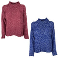 LA FEE MARABOUTEE maglia donna girocollo melange FE-PU-RALICE   MADE IN ITALY