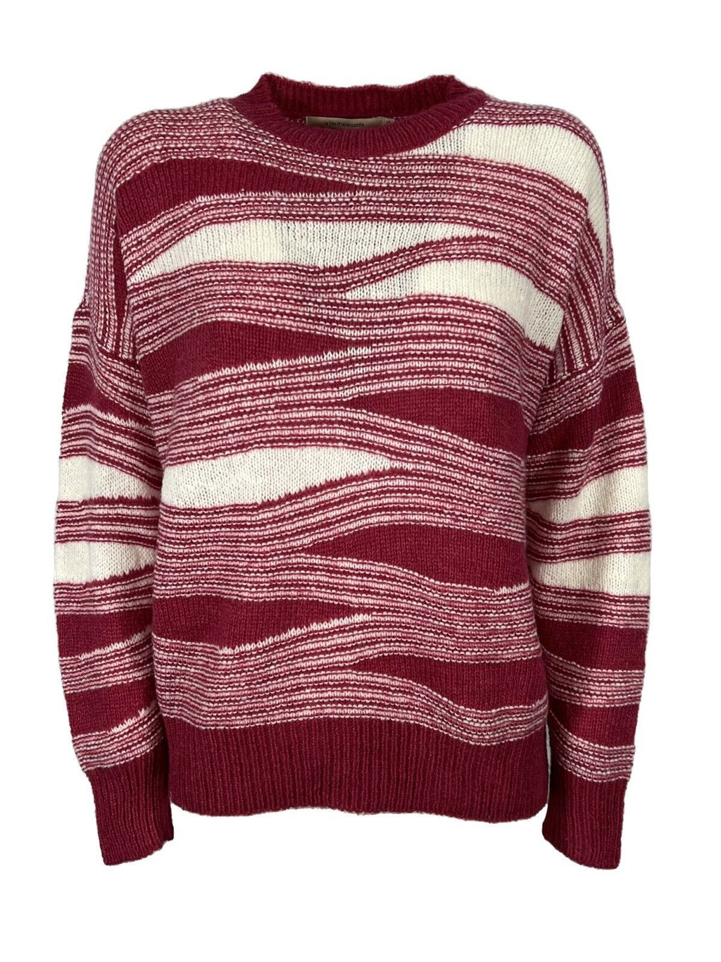 LA FEE MARABOUTEE maglia donna girocollo bicolore FE-PU-RUSE MADE IN ITALY