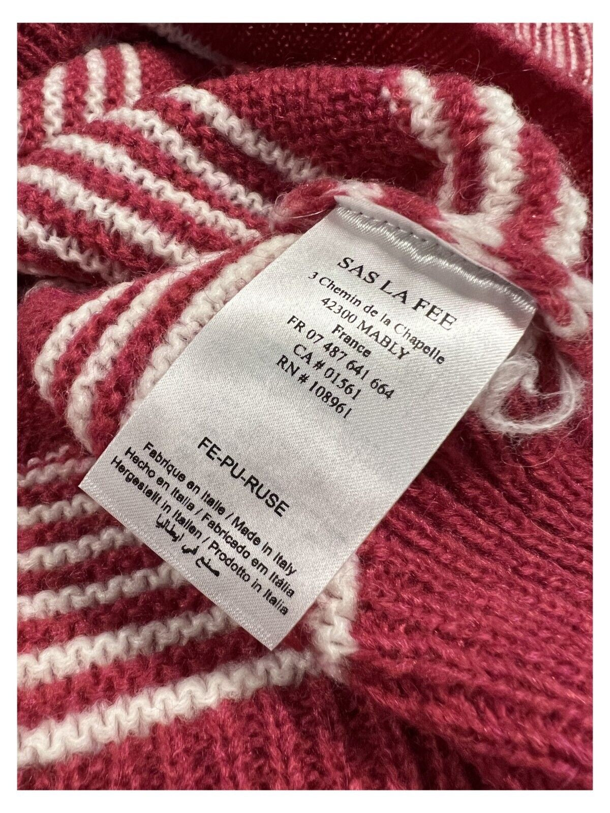LA FEE MARABOUTEE maglia donna girocollo bicolore FE-PU-RUSE MADE IN ITALY