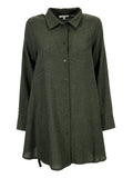 HUMILITY 1949 maxi camicia donna asimmetrica quadri grigio/verde HE-CH-SOMIA MADE IN ITALY
