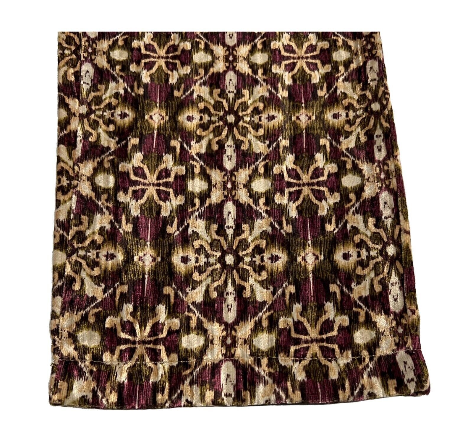 LA FEE MARABOUTEE pantalone donna ciniglia stampata fantasia uva/beige/cuoio FE-PA-RANDIN MADE IN ITALY