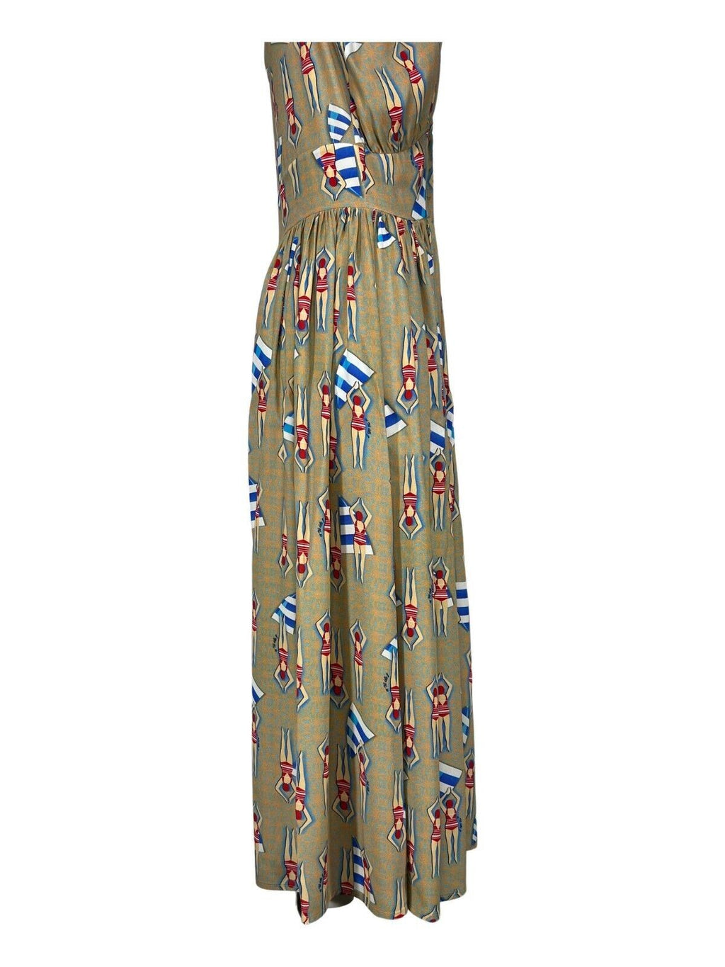 IL THE DELLE 5 abito senza maniche beige multicolor VICTORIA 23ST SWIM POOL MADE IN ITALY