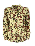 4.10 by BottegaChilometriZero camicia donna fantasia rami giallo/verde/bordeaux DD22605 MADE IN ITALY