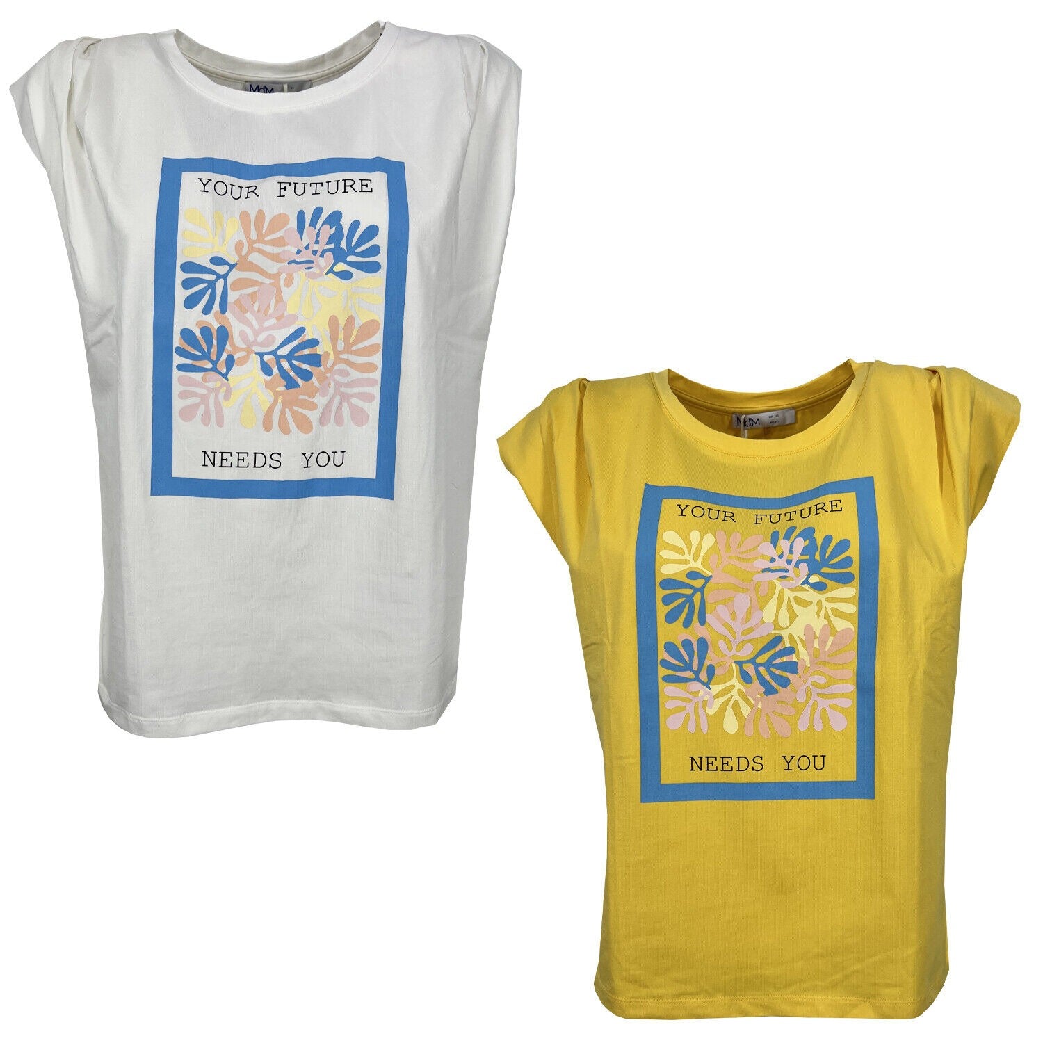 Md’M t-shirt donna con stampa 6.42171.10 95% cotone 5% elastan  MADE IN PORTUGAL