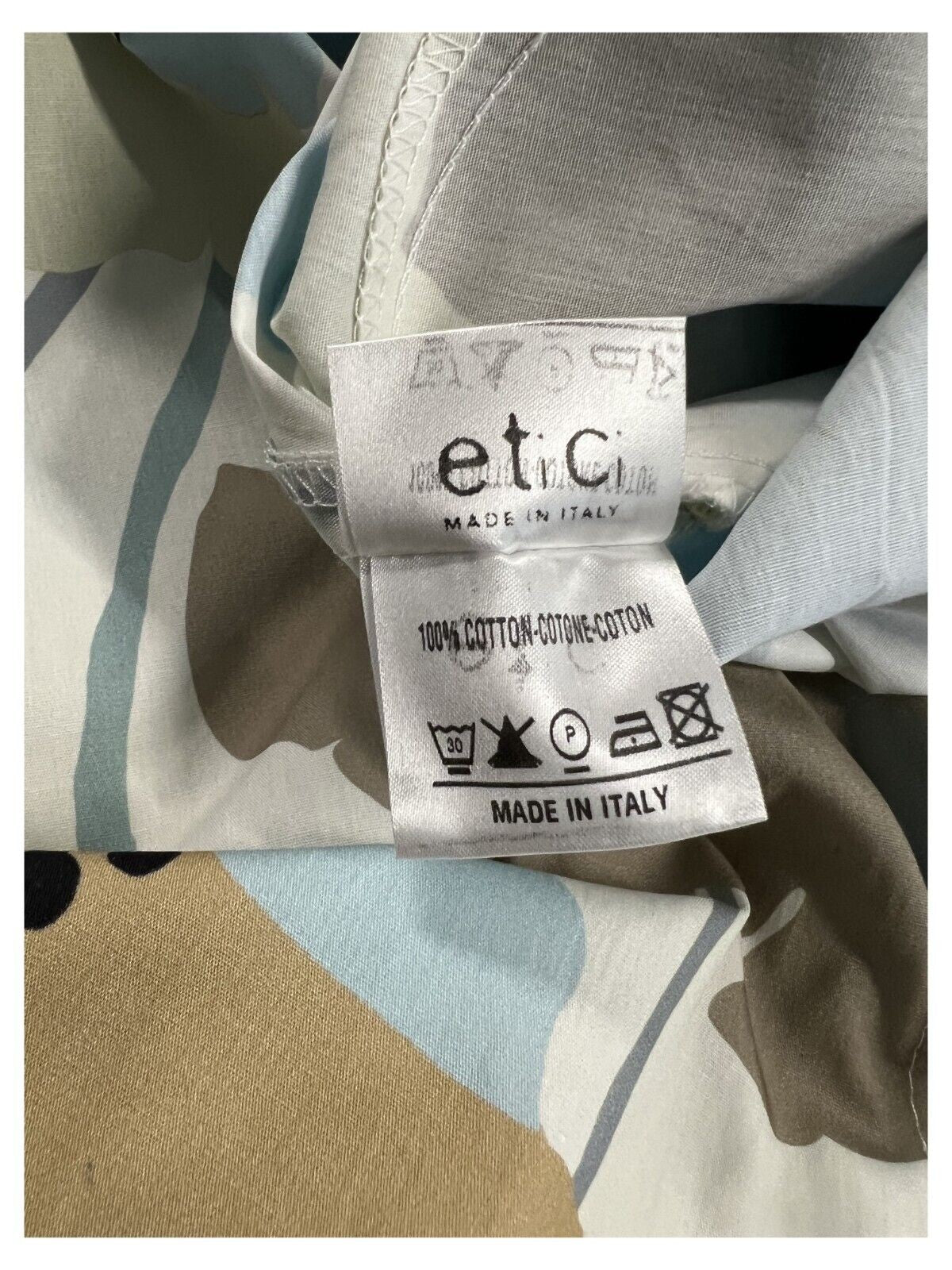 ETICI abito donna senza maniche celeste/beige A2/5704 100% cotone MADE IN ITALY
