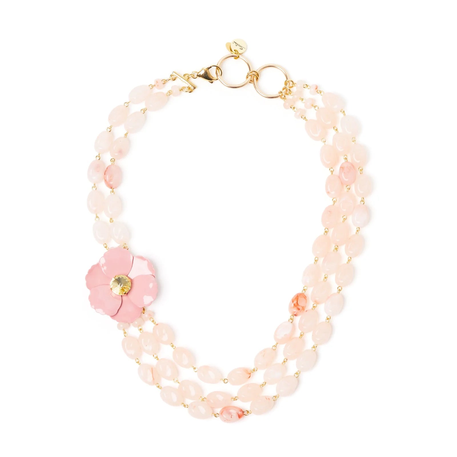 Sodini Collana Multifilo Santa Margherita 331425 Rosa e Oro con Bonbon e Fiore