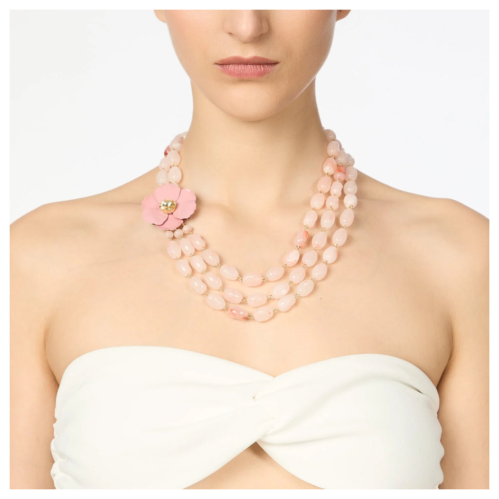 Sodini Collana Multifilo Santa Margherita 331425 Rosa e Oro con Bonbon e Fiore