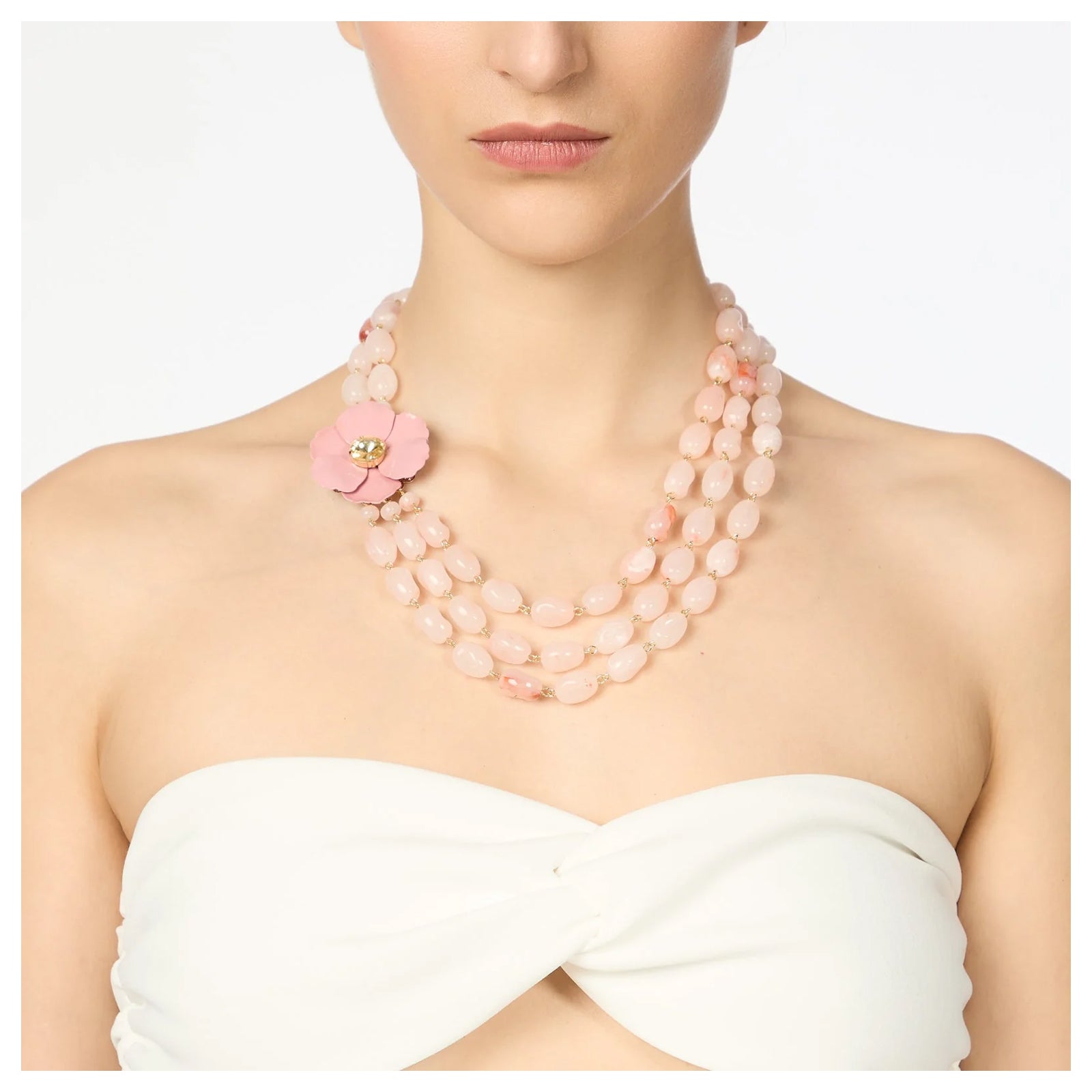 Sodini Collana Multifilo Santa Margherita 331425 Rosa e Oro con Bonbon e Fiore