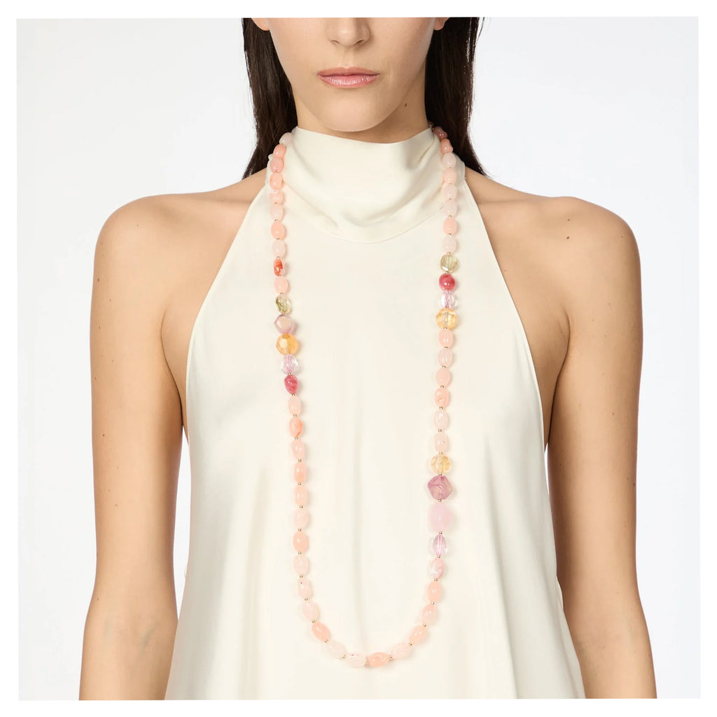 Sodini Collana Lunga Santa Margherita 331429 Bianco con Bonbon, Sassolini e Sfere