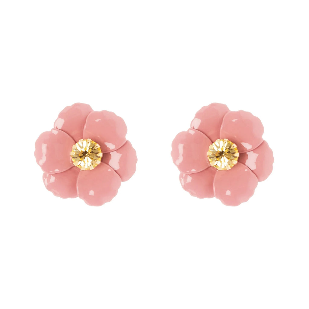 Sodini Orecchini Santa Margherita 331447 Rosa a Piccolo Fiore con Cristallo