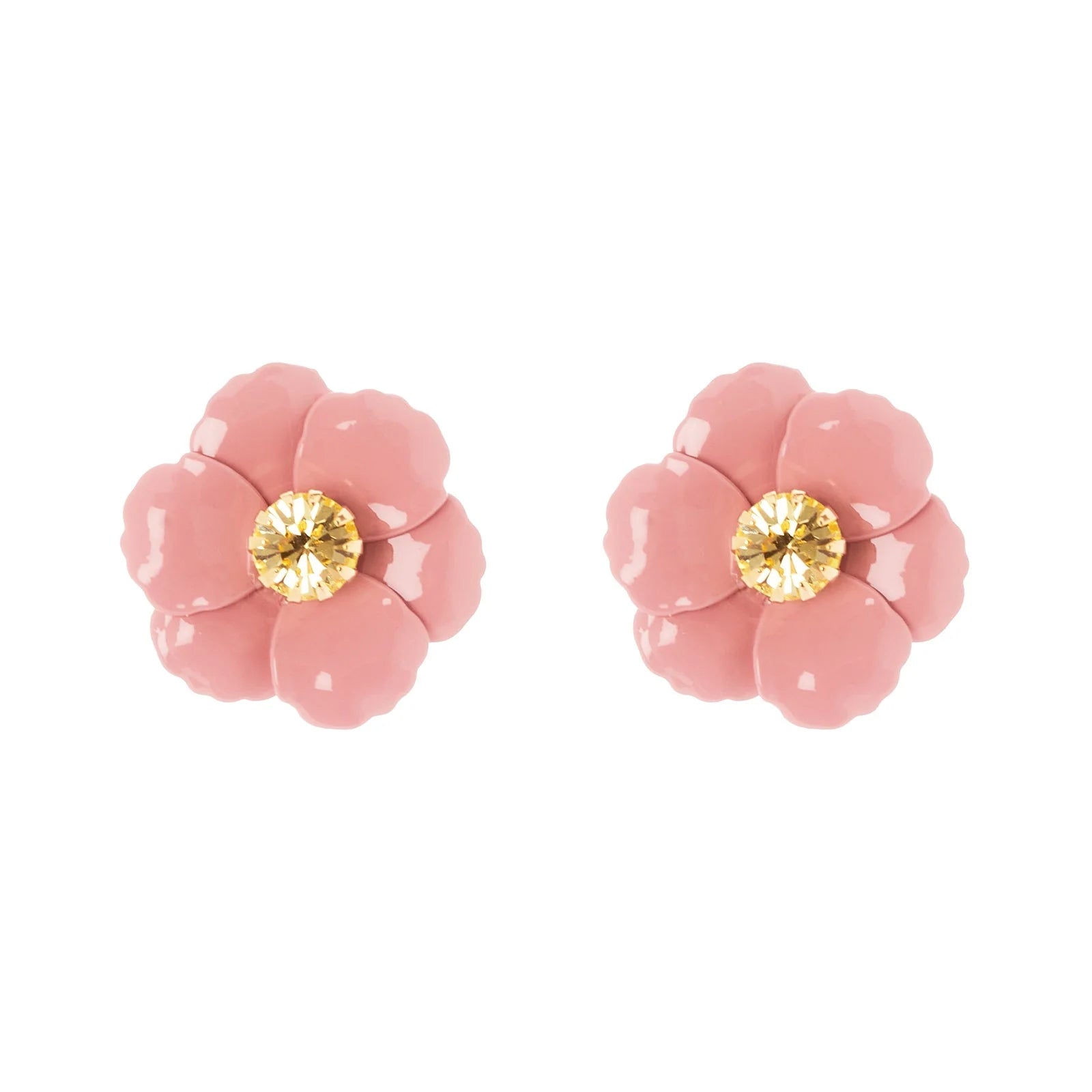 Sodini Orecchini Santa Margherita 331447 Rosa a Piccolo Fiore con Cristallo