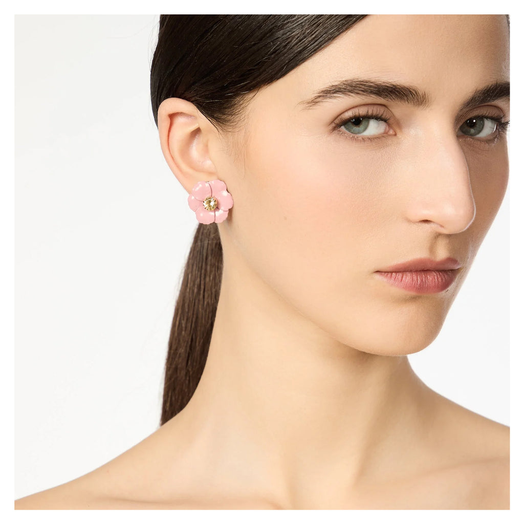 Sodini Orecchini Santa Margherita 331447 Rosa a Piccolo Fiore con Cristallo