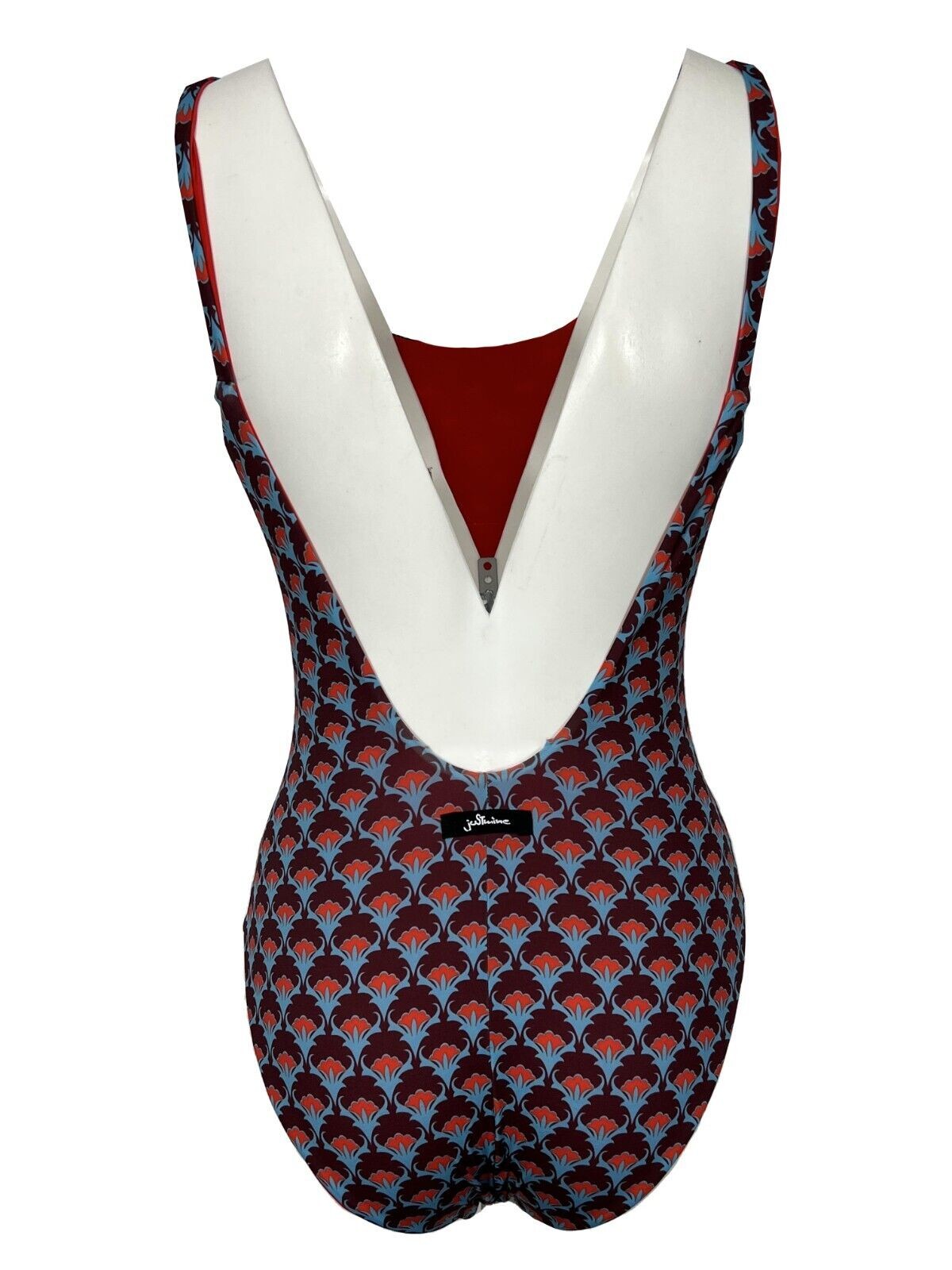 JUSTMINE costume donna intero double-face turquoise/red/plum A706J 8026 MADE IN ITALY