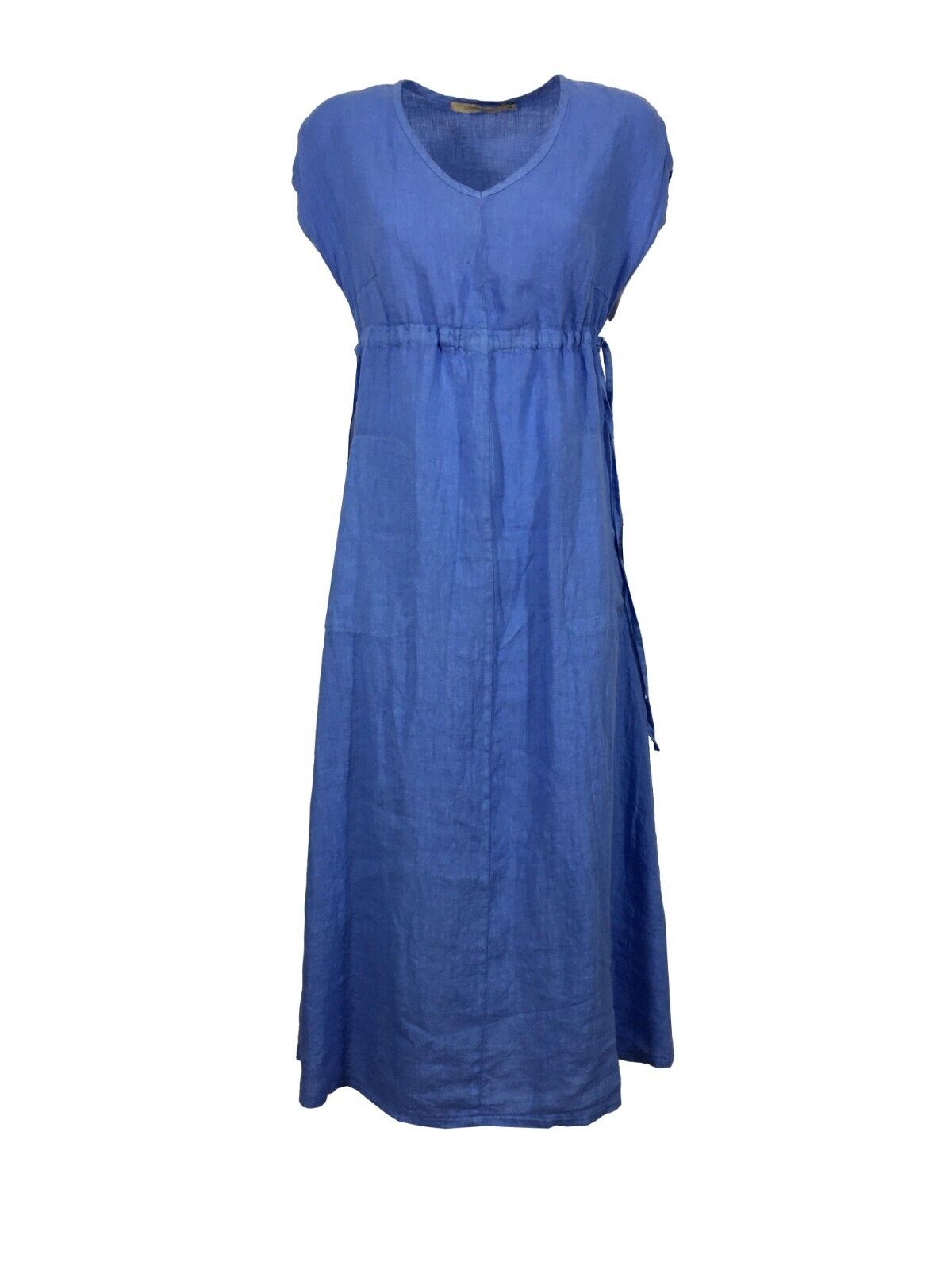 LA FEE MARABOUTEE abito donna azzurro FD-RO-PELOTA 100% lino MADE IN ITALY
