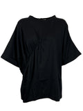 LIVIANA CONTI maxi t-shirt donna nera F1SH05 100% cotone MADE IN ITALY