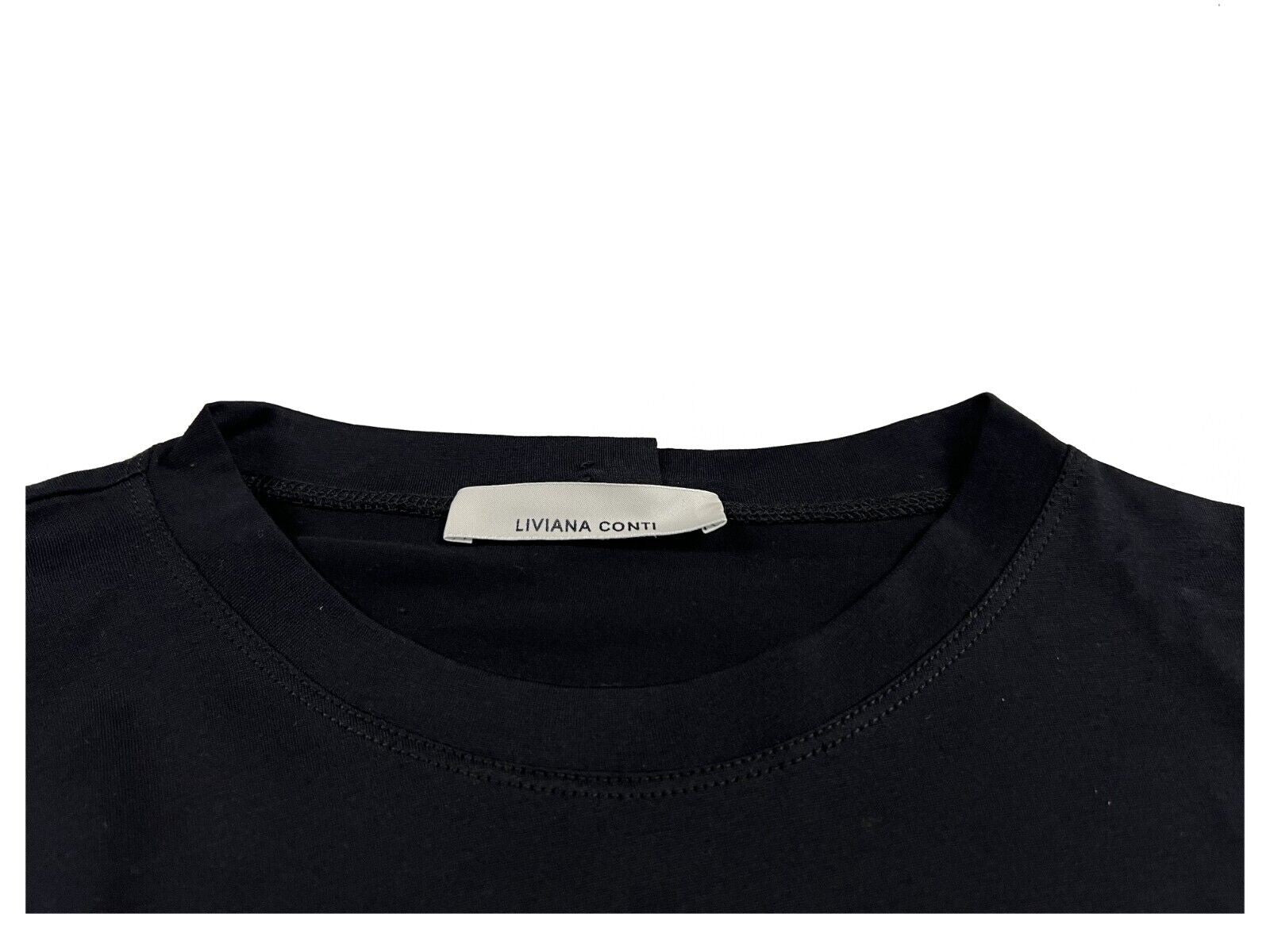 LIVIANA CONTI maxi t-shirt donna nera F1SH05 100% cotone MADE IN ITALY