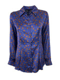 JUSTMINE camicia donna slim bluette/coccio/lime JABCMFW23-F1107 1008 MADE IN ITALY