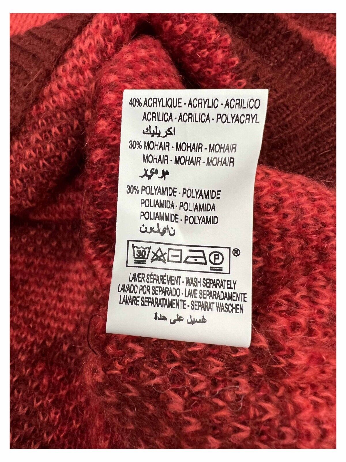 LA FEE MARABOUTEE maglia girocollo rosso/corallo/bordeaux COSINA MADE IN ITALY