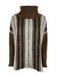 HUMILITY 1949 maglia donna lana righe cuoio/nero/panna HE-PU-SALEM MADE IN ITALY