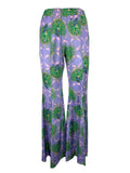 IL THE DELLE 5 pantalone donna fantasia lilla/verde DENNIS 43ST PEACOCK MADE IN ITALY