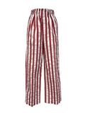 WHITE SAND pantalone righe bianco/corallo art 21SD03 362 GRACE MADE IN ITALY