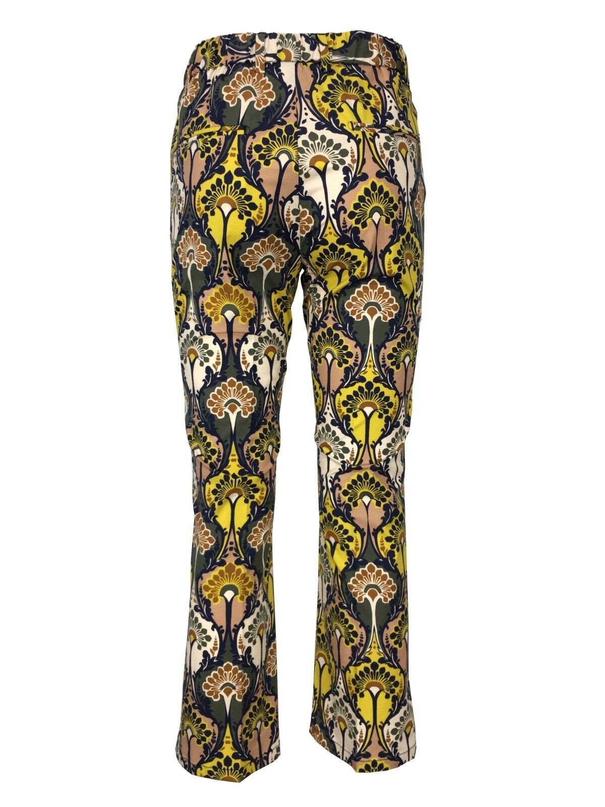 MYTHS pantalone donna fantasia blu/verde/giallo D02 413 MADE IN ITALY