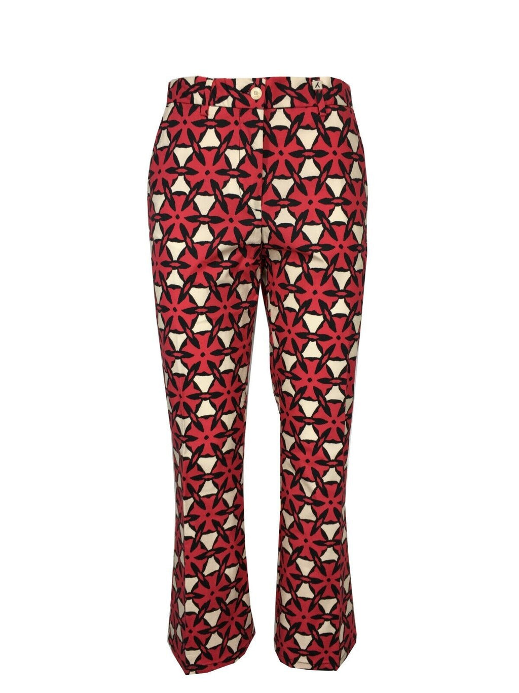 MYTHS pantalone donna fantasia corallo/panna/nero D02 411 MADE IN ITALY