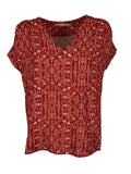 LA FEE MARABOUTEE blusa donna fantasia rosso/bianco FF-TO-BENNY-B MADE IN ITALY