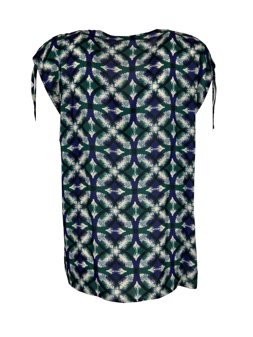 LA FEE MARABOUTEE blusa donna fantasia blu/verde FF-TO-BISMA-S MADE IN ITALY