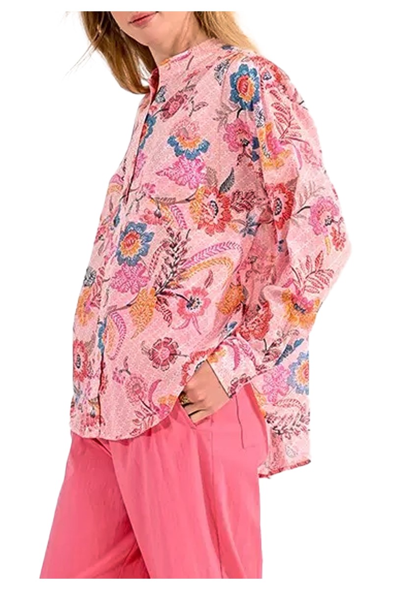 MOLLY BRACKEN camicia donna fantasia floreale rosa ZR111BCE 100% cotone