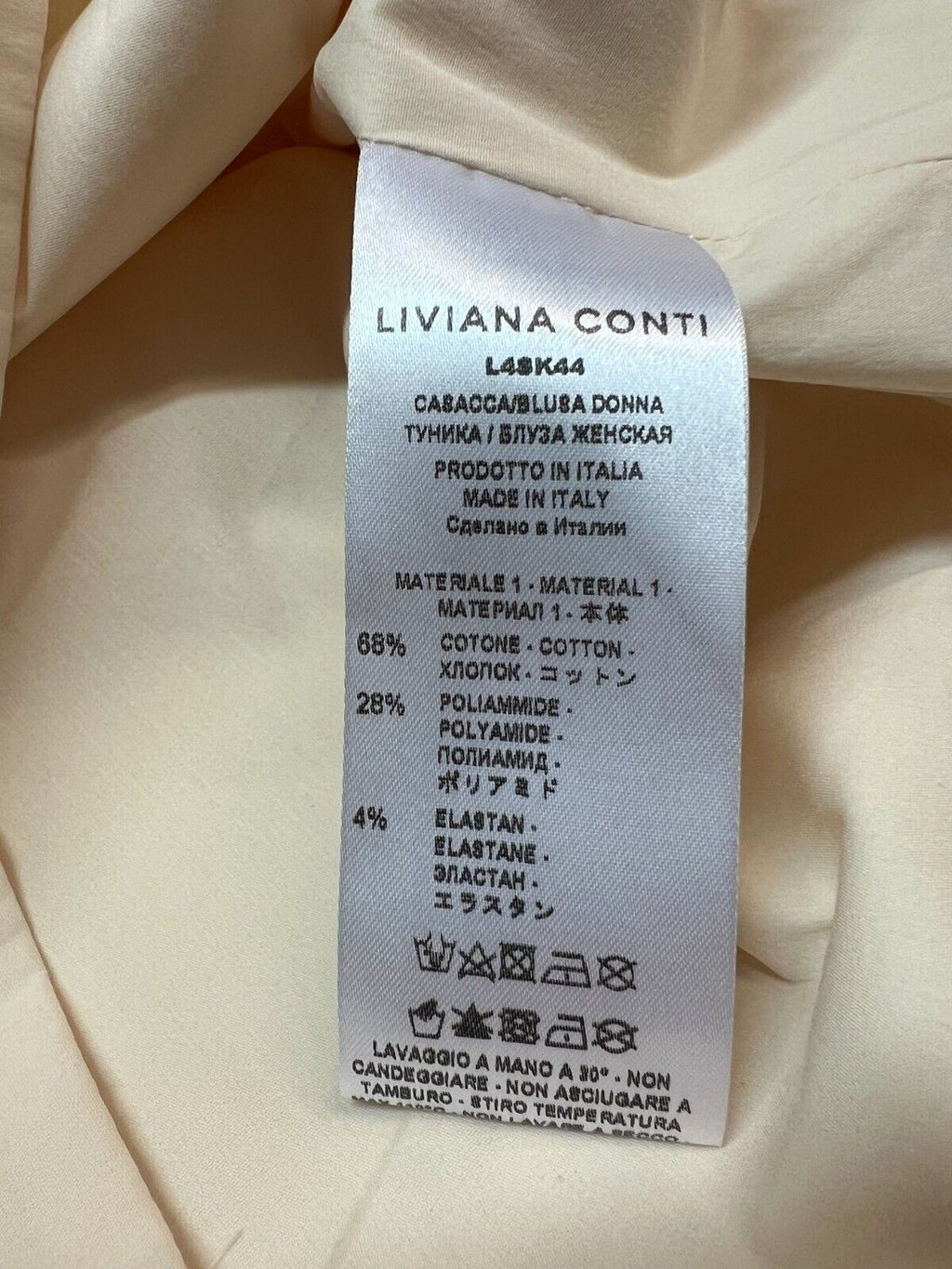 LIVIANA CONTI blusa donna L4SK44 68% cotone 28% poliammide 4% elastan MADE IN ITALY