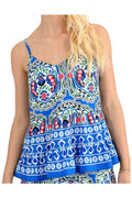 MOLLY BRACKEN top donna fantasia turchese multicolor LA1531CE 100% poliestere