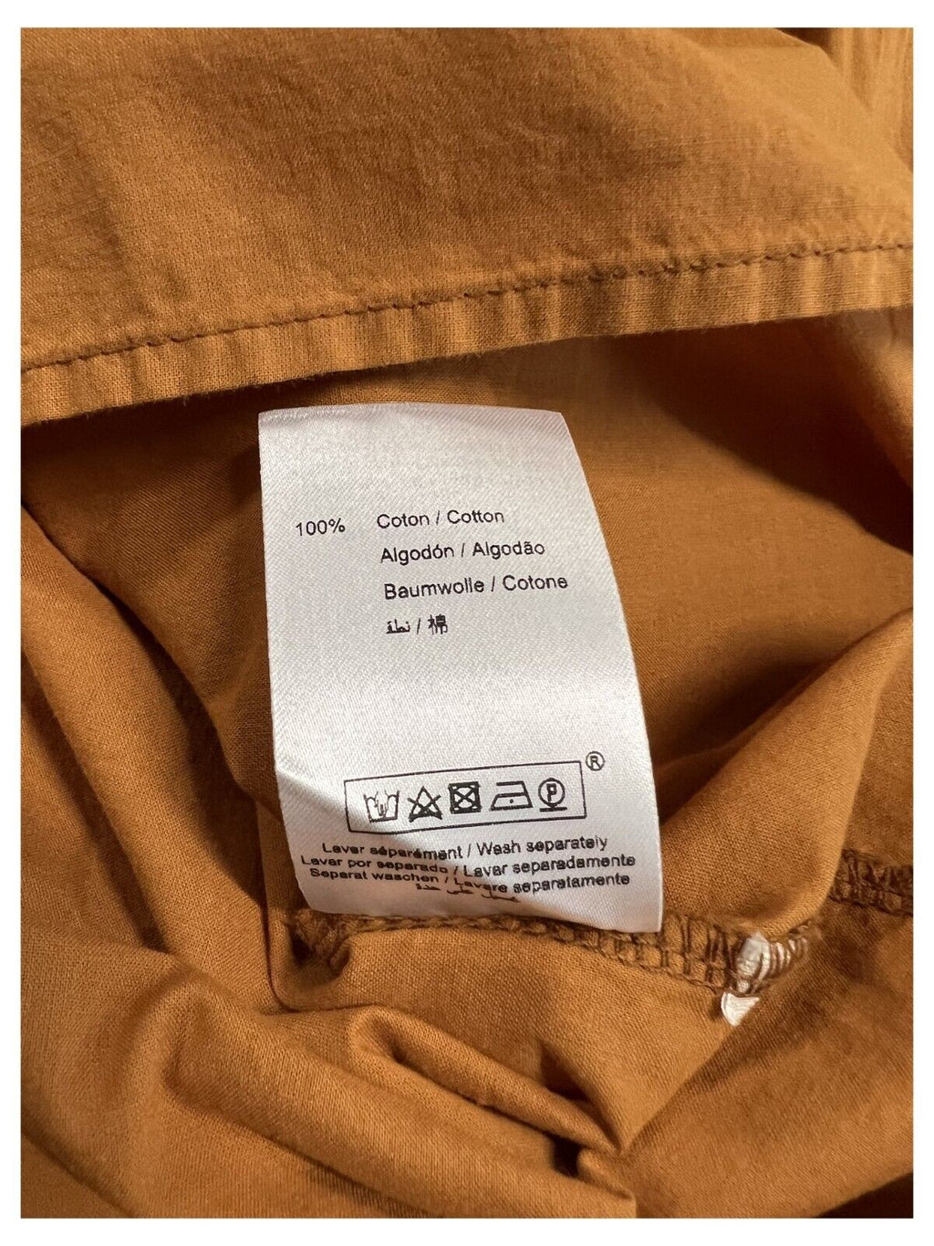 LA FEE MARABOUTEE blusa donna FF-TO-SOLAR-S 100% cotone in tinta curry MADE IN ITALY