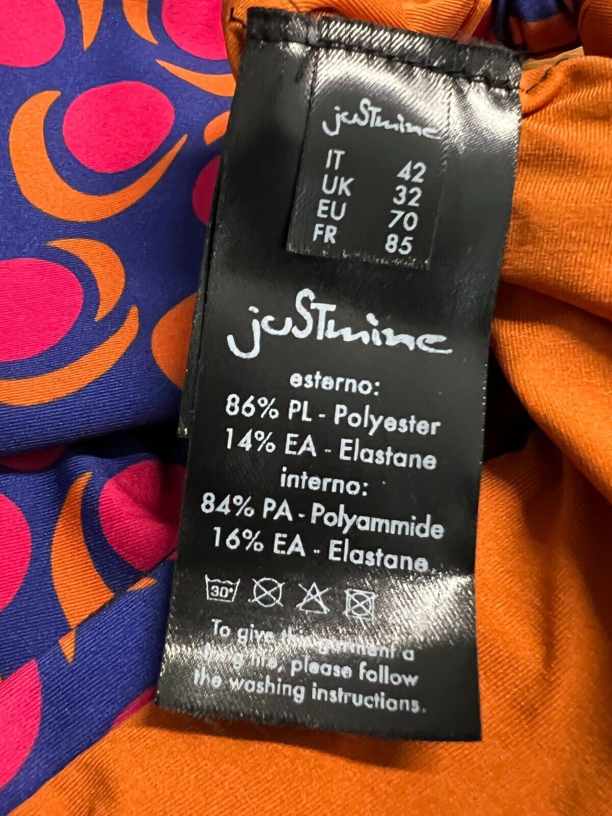 JUSTMINE bikini fascia foderata double-face fuxia/cuoio JCOBKSS24-B2770 1057 MADE IN ITALY