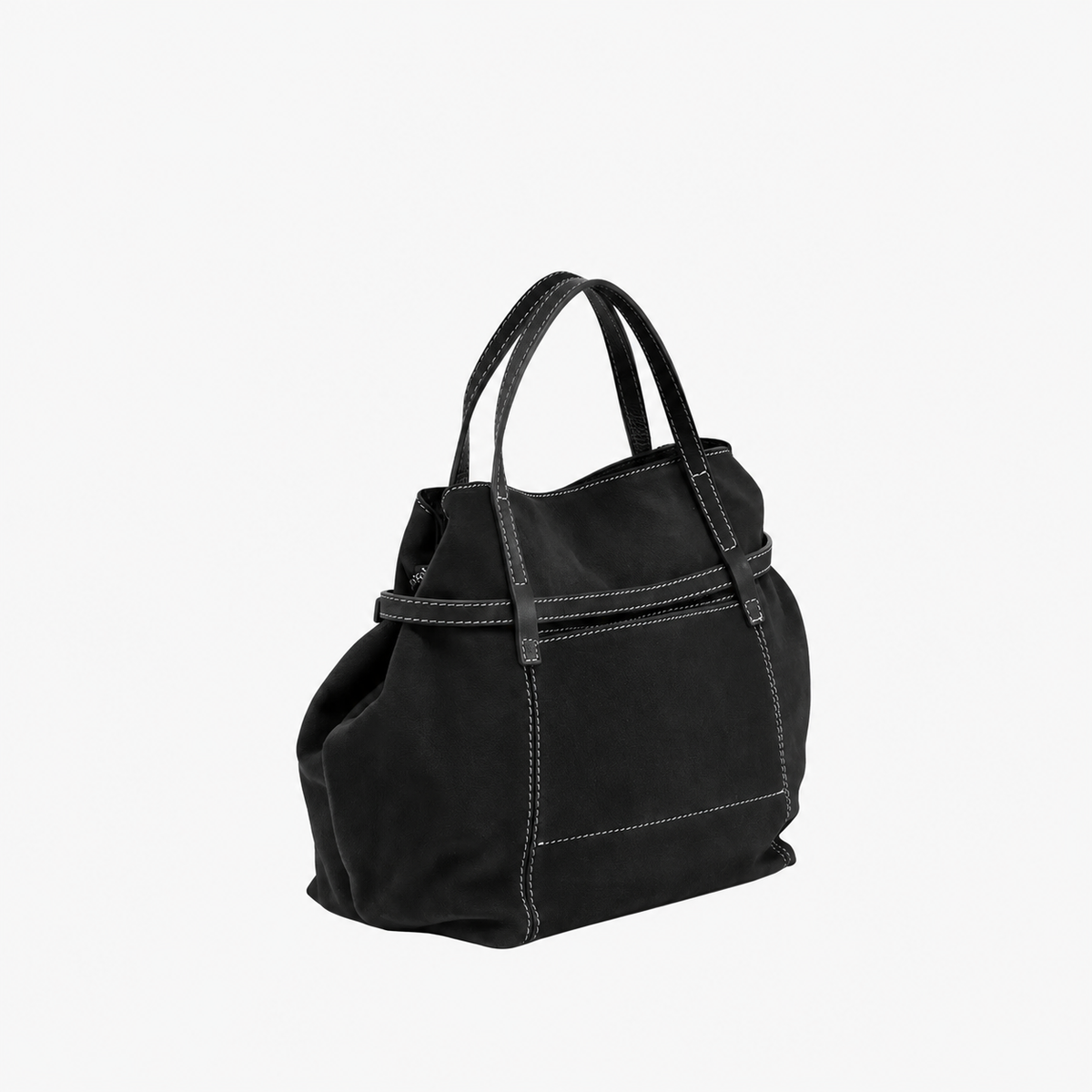 RIPANI IRIS 1391ON Borsa a Mano L Nera in Pelle Scamosciata Made in Italy