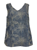 ETICI top donna chambray ricamato beige E1/5734 100% cotone MADE IN ITALY
