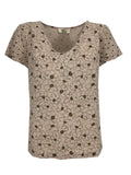 ETICI blusa donna fantasia fiori E1/3848 50% cotone 50% lino MADE IN ITALY