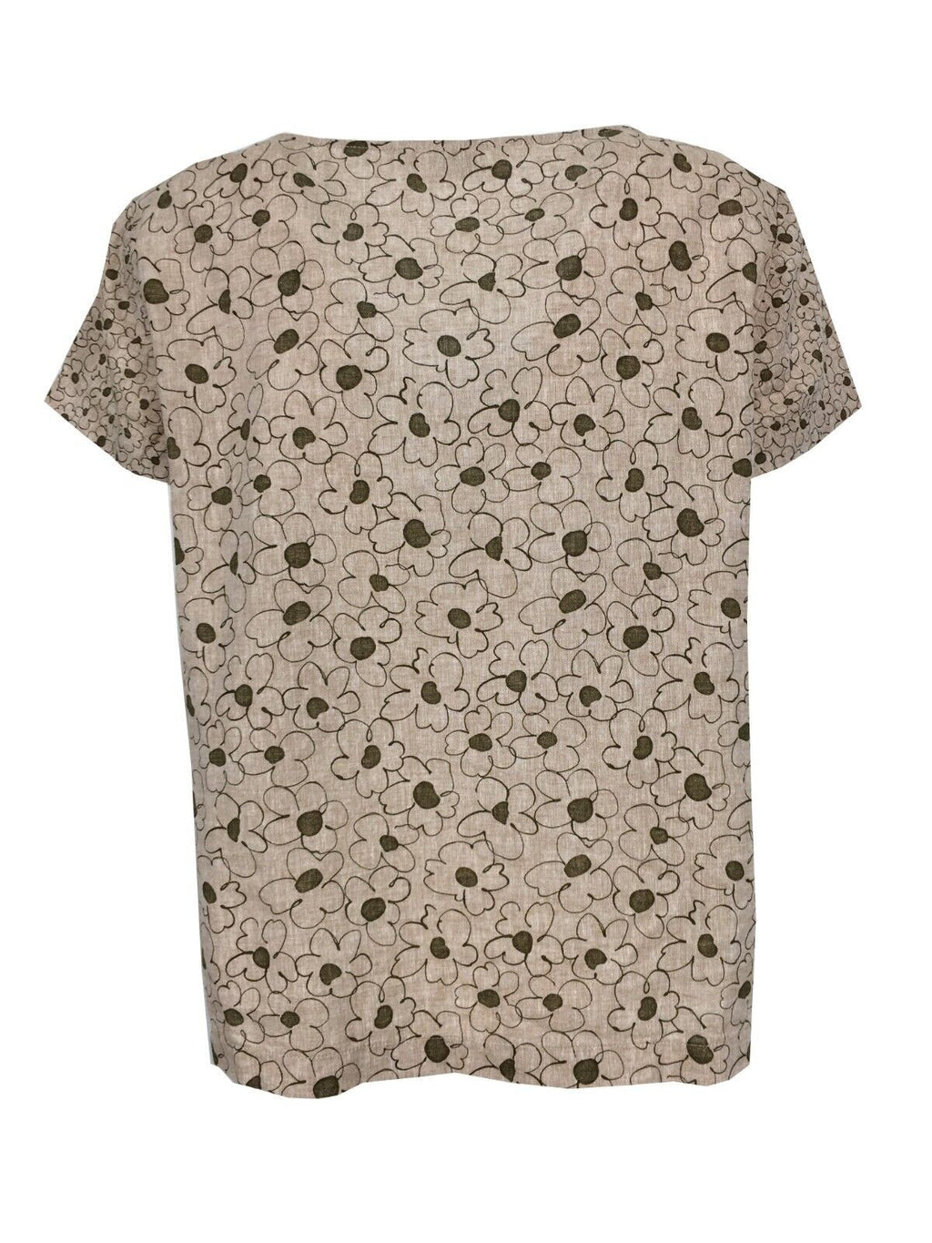 ETICI blusa donna fantasia fiori E1/3848 50% cotone 50% lino MADE IN ITALY