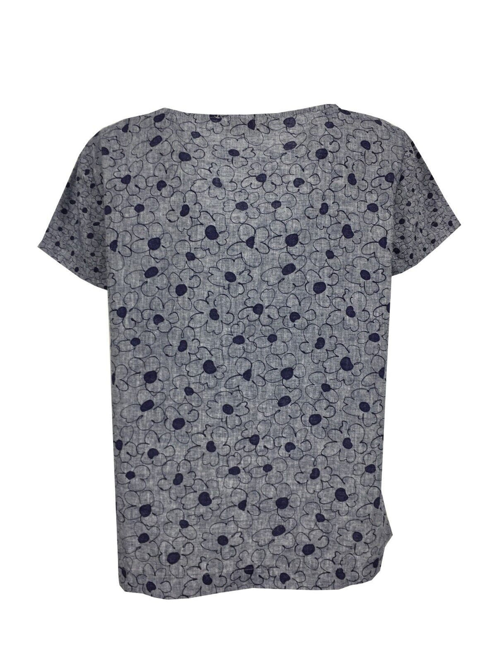 ETICI blusa donna fantasia fiori E1/3848 50% cotone 50% lino MADE IN ITALY