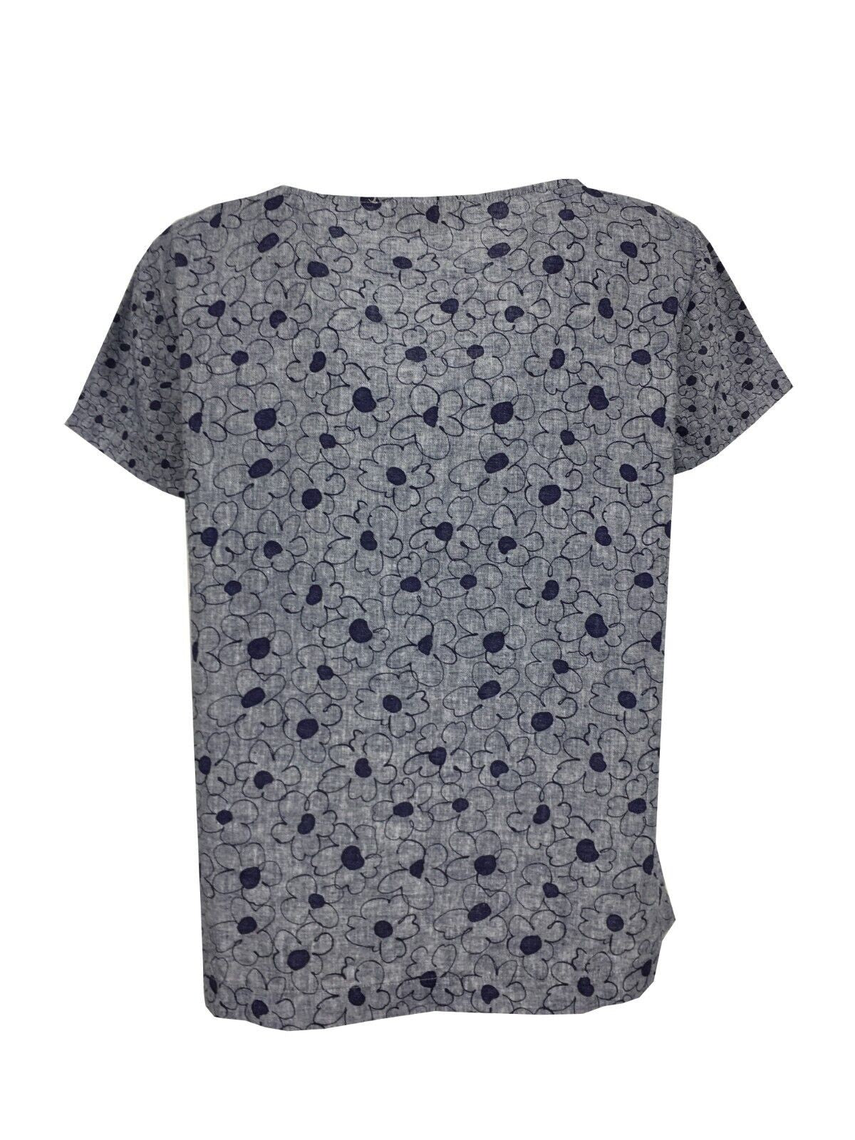 ETICI blusa donna fantasia fiori E1/3848 50% cotone 50% lino MADE IN ITALY