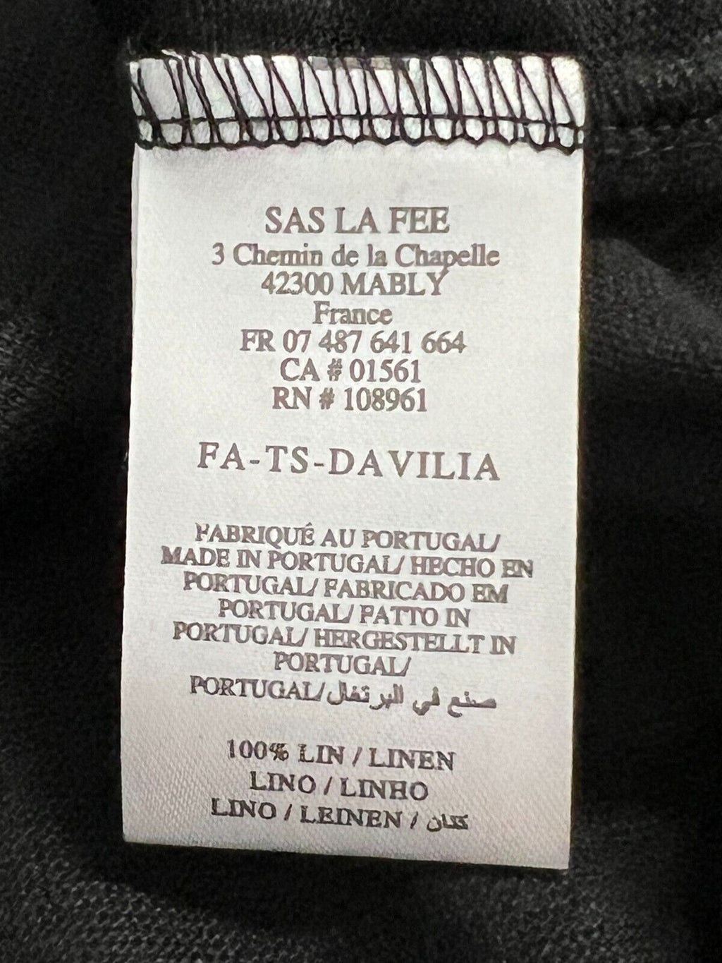 LA FEE MARABOUTEE t-shirt donna girocollo lino DAVILIA 100% lino