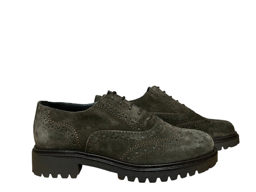 FRANCESCO BRUNELLI scarpa donna derby allacciata camoscio marrone BP4134
