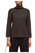LIVIANA CONTI maglia donna lavorazione trecce F4WD10 100% lana dip dye  MADE IN ITALY