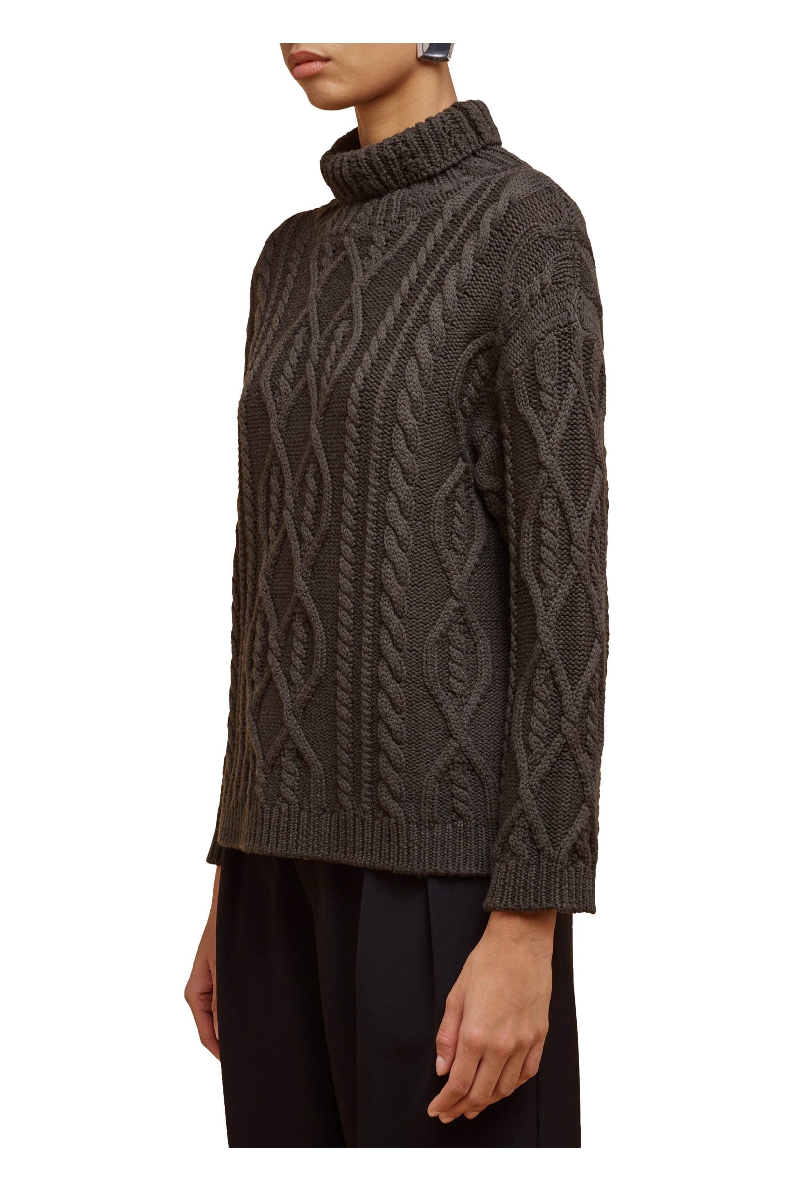 LIVIANA CONTI maglia donna lavorazione trecce F4WD10 100% lana dip dye  MADE IN ITALY