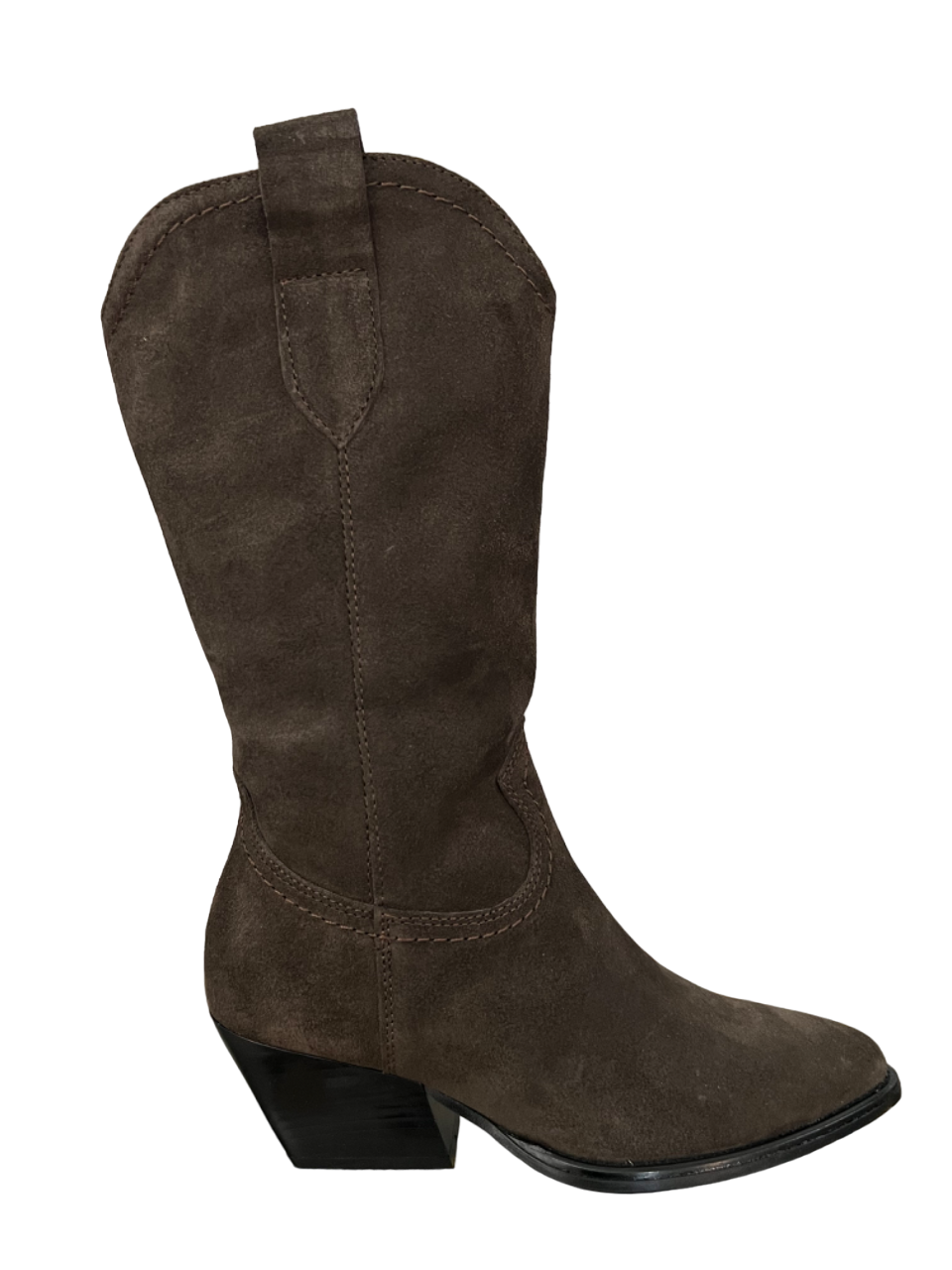 FRANCESCO BRUNELLI stivale donna texano camoscio marrone BV4818 100% pelle